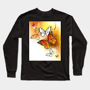 Summer Butterflies Monarchs ( Orange Butterfly ) Long Sleeve T-Shirt